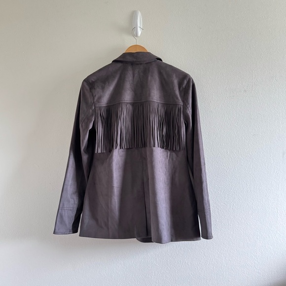 NWT Gray Suede? Fringe Western Jacket size Medium - Picture 3 of 9